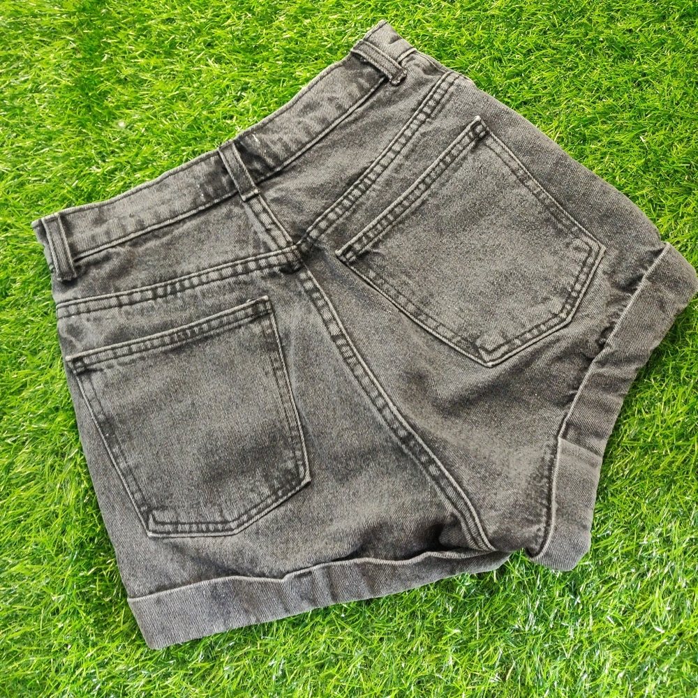 AMERICAN APPAREL HIGH WAIST DENIM SHORTS - Picture 4 of 8